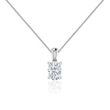 LILA - Oval Lab Diamond 4 Claw Drop Pendant 18k White Gold Pendant Lily Arkwright