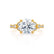 LILIANA - Round Moissanite & Diamond 18k Yellow Gold Shoulder Set Ring