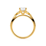 LILIANA - Round Natural Diamond 18k Yellow Gold Shoulder Set Ring