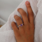 LILLIE LUXE - Chatham® Round Alexandrite Solitaire Engagement Ring 18k Rose Gold