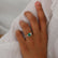 LILLIE LUXE - Round Emerald Solitaire Engagement Ring 18k Rose Gold