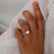 LILLIE LUXE - Round Champagne True Sapphire Solitaire Engagement Ring 18k White Gold