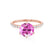 LILLIE LUXE - Round Pink Sapphire Solitaire Engagement Ring 18k Rose Gold