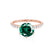 LILLIE LUXE - Round Emerald Solitaire Engagement Ring 18k Rose Gold