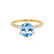 LILLIE LUXE - Round Aqua Spinel Solitaire Engagement Ring 18k Yellow Gold