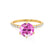 LILLIE LUXE - Round Pink Sapphire Solitaire Engagement Ring 18k Yellow Gold