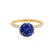 LILLIE LUXE - Round Blue Sapphire Solitaire Engagement Ring 18k Yellow Gold