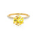 LILLIE LUXE - Round Yellow Sapphire Solitaire Engagement Ring 18k Yellow Gold