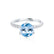 LILLIE LUXE - Round Aqua Spinel Solitaire Engagement Ring 950 Platinum