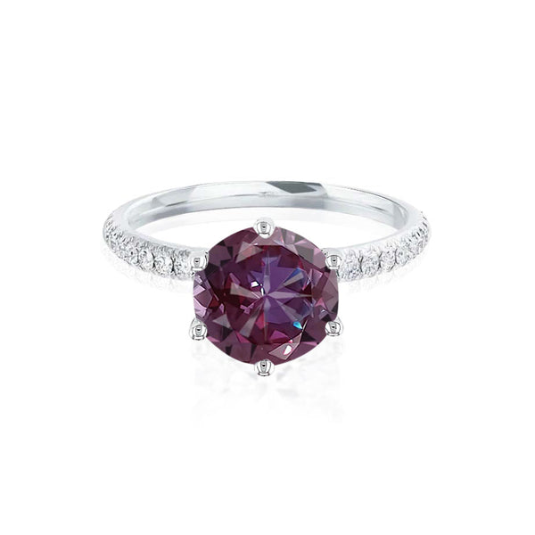 LILLIE LUXE - Chatham® Round Alexandrite Solitaire Engagement Ring 950 Platinum