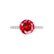 LILLIE LUXE - Round Ruby Solitaire Engagement Ring 950 Platinum