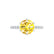LILLIE LUXE - Round Yellow Sapphire Solitaire Engagement Ring 950 Platinum