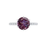 LILLIE LUXE - Chatham® Round Alexandrite Solitaire Engagement Ring 950 Platinum