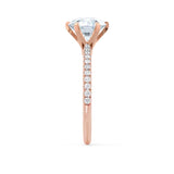 LILLIE LUXE - Round Natural Diamond 18k Rose Gold Shoulder Set Ring Engagement Ring Lily Arkwright