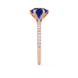 LILLIE LUXE - Chatham® Round Blue Sapphire Solitaire Engagement Ring 18k Rose Gold