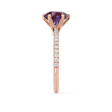 LILLIE LUXE - Chatham® Round Alexandrite Solitaire Engagement Ring 18k Rose Gold