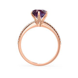 LILLIE LUXE - Chatham® Round Alexandrite Solitaire Engagement Ring 18k Rose Gold