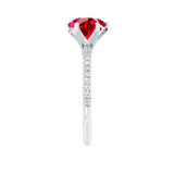 LILLIE LUXE - Chatham® Round Ruby Solitaire Engagement Ring 950 Platinum