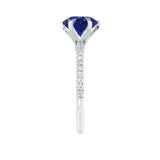 LILLIE LUXE - Chatham® Round Blue Sapphire Solitaire Engagement Ring 950 Platinum