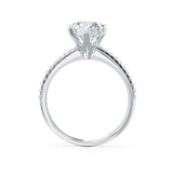 LILLIE LUXE - Round Natural Diamond 18k White Gold Shoulder Set Ring Engagement Ring Lily Arkwright