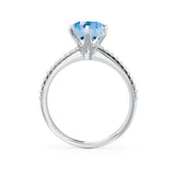 LILLIE LUXE - Chatham® Round Aqua Spinel Solitaire Engagement Ring 950 Platinum