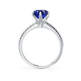 LILLIE LUXE - Chatham® Round Blue Sapphire Solitaire Engagement Ring 950 Platinum