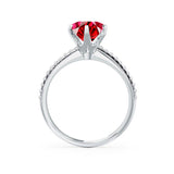 LILLIE LUXE - Chatham® Round Ruby Solitaire Engagement Ring 950 Platinum
