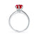 LILLIE LUXE - Round Ruby Solitaire Engagement Ring 950 Platinum