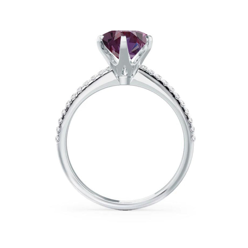 LILLIE LUXE - Chatham® Round Alexandrite Solitaire Engagement Ring 950 Platinum