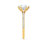 LILLIE LUXE - Round Natural Diamond 18k Yellow Gold Shoulder Set Ring Engagement Ring Lily Arkwright