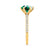LILLIE LUXE - Round Emerald Solitaire Engagement Ring 18k Yellow Gold