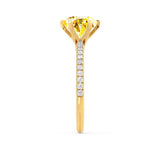 LILLIE LUXE - Chatham® Round Yellow Sapphire Solitaire Engagement Ring 18k Yellow Gold