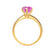 LILLIE LUXE - Round Pink Sapphire Solitaire Engagement Ring 18k Yellow Gold