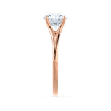 DAHLIA - Round Natural Diamond Solitaire 18k Rose Gold Split Shank Solitaire Ring