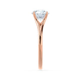 DAHLIA - Round Lab Diamond Solitaire 18k Rose Gold Split Shank Solitaire Ring