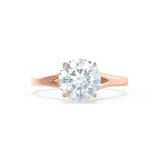 DAHLIA - Round Natural Diamond Solitaire 18k Rose Gold Split Shank Solitaire Ring