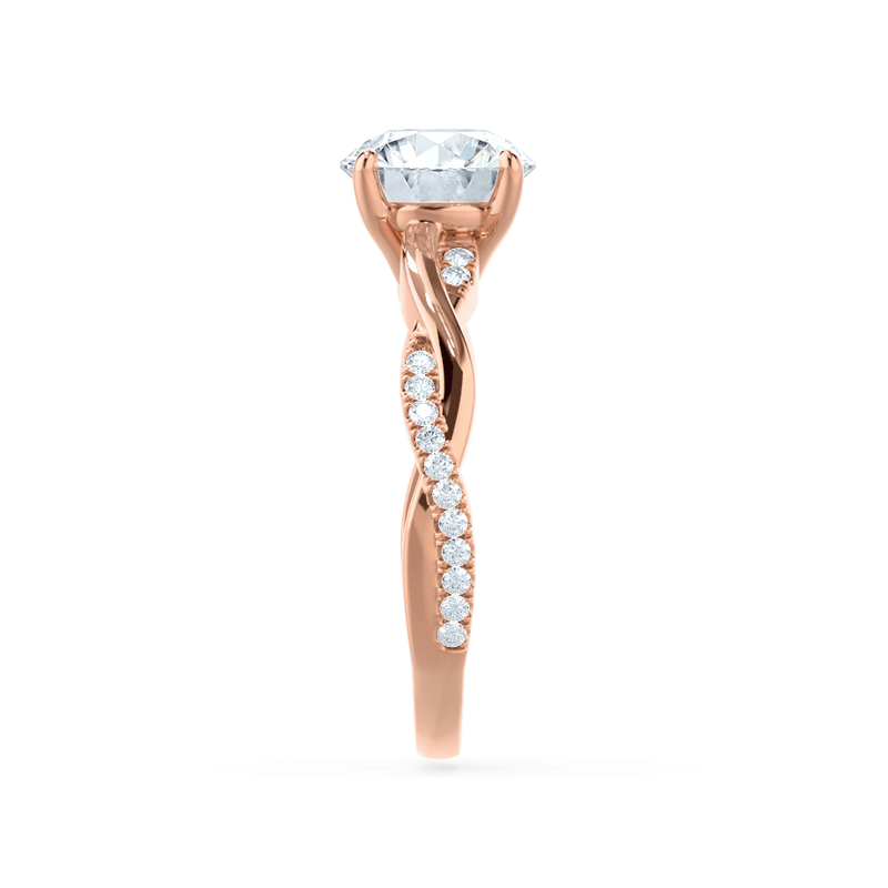 Eden - Oval natural Diamond 18k Rose Gold Vine Solitaire Engagement Ring Lily Arkwright