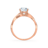 Eden - Oval natural Diamond 18k Rose Gold Vine Solitaire Engagement Ring Lily Arkwright