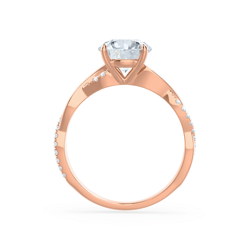 Eden - Oval natural Diamond 18k Rose Gold Vine Solitaire Engagement Ring Lily Arkwright