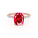 LIVELY - Elongated Cushion Ruby 18k Rose Gold Petite Hidden Halo Pavé Shoulder Set Ring