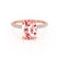 LIVELY - Elongated Cushion Champagne Sapphire 18k Rose Gold Petite Hidden Halo Pavé Shoulder Set Ring
