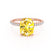 LIVELY - Elongated Cushion Yellow Sapphire 18k Rose Gold Petite Hidden Halo Pavé Shoulder Set Ring