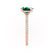 LIVELY - Elongated Cushion Emerald 18k Rose Gold Petite Hidden Halo Pavé Shoulder Set Ring