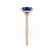 LIVELY - Elongated Cushion Blue Sapphire 18k Rose Gold Petite Hidden Halo Pavé Shoulder Set Ring