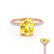 LIVELY - Elongated Cushion Yellow Sapphire 18k Rose Gold Petite Hidden Halo Pavé Shoulder Set Ring