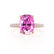 LIVELY - Elongated Cushion Pink Sapphire 18k Rose Gold Petite Hidden Halo Pavé Shoulder Set Ring