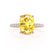 LIVELY - Elongated Cushion Yellow Sapphire 18k Rose Gold Petite Hidden Halo Pavé Shoulder Set Ring
