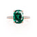 LIVELY - Elongated Cushion Emerald 18k Rose Gold Petite Hidden Halo Pavé Shoulder Set Ring