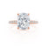LIVELY - Elongated Cushion Natural Diamond 18k Rose Gold Petite Hidden Halo Pavé Shoulder Set Engagement Ring Lily Arkwright