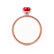 LIVELY - Elongated Cushion Ruby 18k Rose Gold Petite Hidden Halo Pavé Shoulder Set Ring